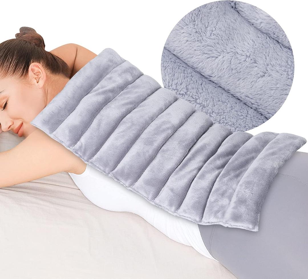 REVIX Extra Large Microwave Heating Pad for Back with Moist Heat, Microwavable Heated Wrap for Full Back, Stomach, Shoulder and Neck,Leg, Support Cold Therapy (Gray)
