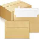 TaoBary 100 Pcs 5x7 Metallic Invitation Envelopes for 5 x 7 Cards Printable A7 Invitations Envelopes for Greeting Card Weddings Invitations Photos Postcards(Gold)