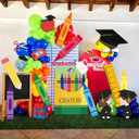 20 Pcs Preschool Graduation Decorations Pre-k Graduation Backdrop DIY Photo Backdrop Prop Cardstock Cutouts Pencil Crayon Grad Cap Cutouts for Kindergarten Classroom Party Grad Decor