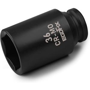 36mm Socket 1/2" Drive Deep Impact Metric Socket,CR-MO 6 Point for Easy Removal of Axle Nut