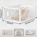 SIMPDIY Shoe Storage, 12 Pack Shoe Organizer for Closet, Shoe Boxes Clear Plastic Stackable Shoe Containers with Lids for Size 10