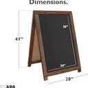 Ilyapa 2 in 1 A Frame Sign Holder and Chalkboard Easel - Dual Sided Magnetic Chalk Board - Display for Businesses Outdoor - 28x41 - Barnwood Brown