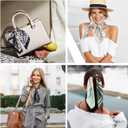 4 x Satin Head Scarf for Women Silky Neck Scarves Bandana Hair Sleeping Night Wrapping Silk Like Square Scarfs Headscarf (27.5 x 27.5 Inch, White Stars)