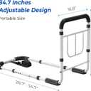 Bed Rails for Elderly Adults Safety - 2026 Upgrade - ASTM Compliant, Adjustable Bed Cane with Non-Slip Ergonomic Handle & Storage Pocket, Bed Railings for Seniors Load 400 LBS, Tool-Free Assembly