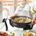 Stariver 6L Electric Hot Pot with Divider - Dual-Flavor Fondue & Shabu Shabu Pot, 1360W with 5-Temp Control, Non-Stick & BPA-Free, Perfect for Family Dinners & Parties
