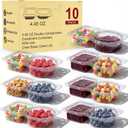 Reusable Snack Containers & Snack Pack Containers 2 Compartment Meal Prep Containers with Lids, Double Condiment Containers, Portable Snackle Box (10 Set)