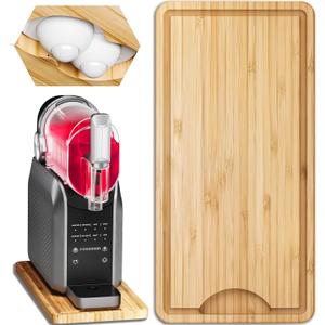 Sliding Pad for Ninja Slushie FS300/ FS301, Countertop Protector Mat, Wood Slushie Machine Accessory with 360Wheels, Smooth & Quickly Slide the Frozen Drink Machine on Table 17.52"8.66"