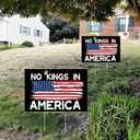 2 x No Kings in America Yard Sign, Double Sided, 12 x 18 inches, Weatherproof Corrugated Plastic with H Stakes