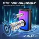 BUGANI Bluetooth Speaker, 120W Portable Wireless Speakers with Punchy Bass and Loud Sound, LED Lights, 15H Playtime, Support AUX/TF Card/USB, IPX6 Waterproof, Big Party Speaker for Outdoor