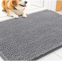 Smiry Dog Door Mat for Muddy Paws 30x20, Absorbs Moisture and Dirt Doormat | Grey, Non-Slip Washable Quick Dry Chenille Front Door Mat Indoor Entrance, Entryway Carpet for Inside Floor