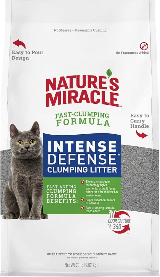 Nature's Miracle Intense Defense Odor Control Litter, 20 Pounds, Odor Control (8 pack)