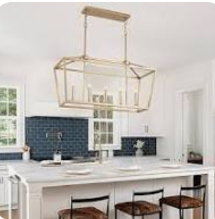 KEESFU Modern Farmhouse Chandelier for Dining Room，5 Light Golden Champagne Metal Dining Room Light Fixture,Adjustable Height Hanging Pendant for Kitchen Island, Dining Table, Gold