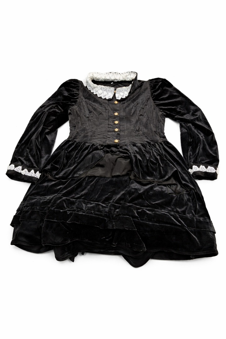 LTAKK Victorian Dress for Women Edwardian Renaissance Costume Medieval Vintage 1800s Dresses (Large, Black)