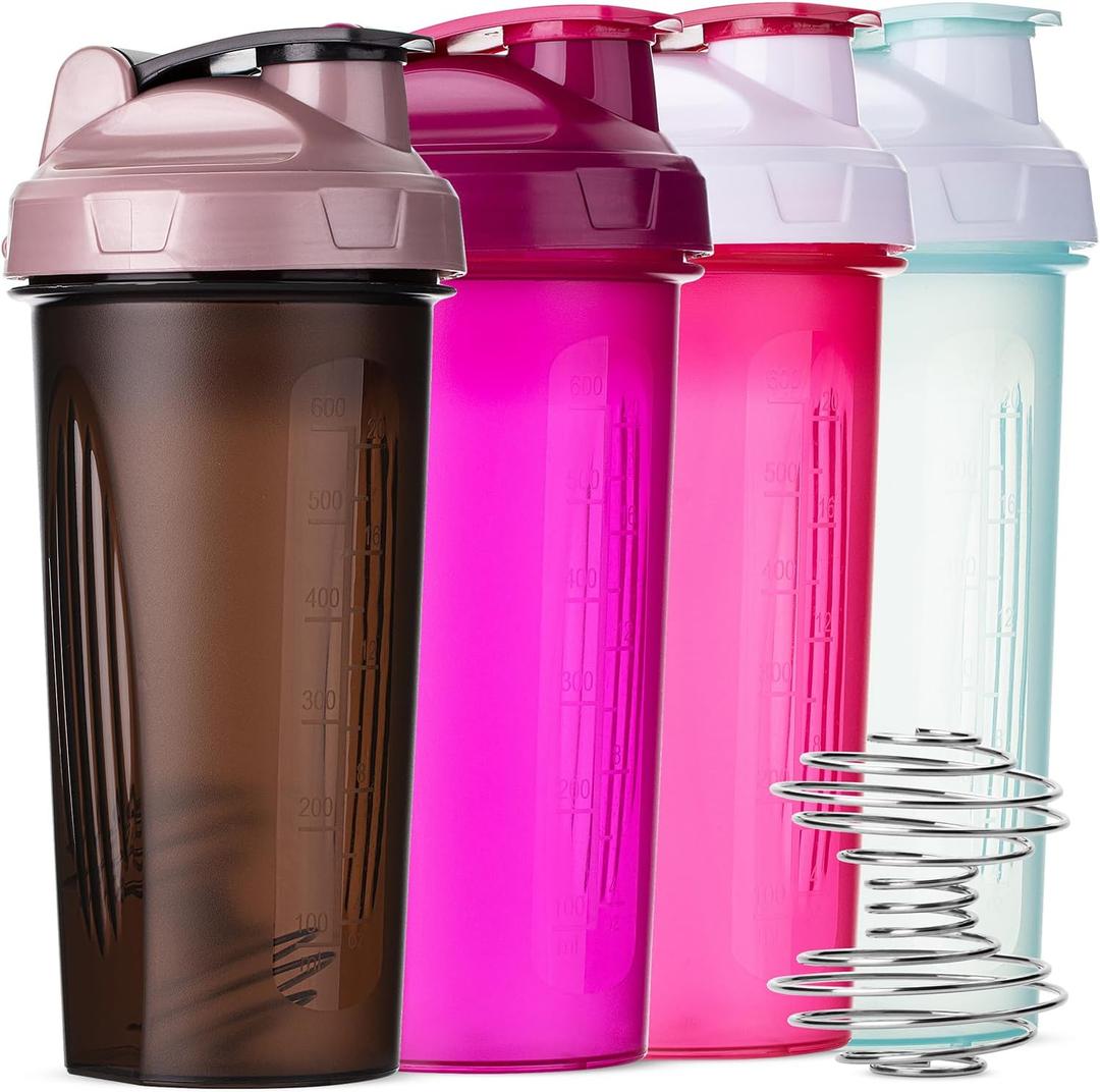 Mr. Pen- Shaker Bottles for Protein Mixes, 28 oz, 4 Pack, Colorful Protein Shaker Bottle with Wire Whisk Ball, Mixer Bottle