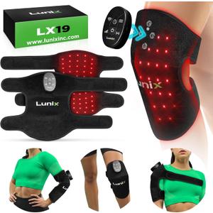 LX19 Red Light Therapy for Knee, Elbow and Shoulder, Triple Chips LED 850 and 660nm, Infrared Therapy for Circulation & Joint Support, Rechargeable, Adjustable Intensity