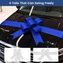 Blue Big Car Bow 30 Inches, Giant Ribbon Bow for Car Decor, Large Gift Wrapping, Birthday Parties, Christmas, Weddings, and New Home Decor