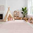 BILEEHOME Pink Area Rugs for Bedroom,Boho Washable Neutral Baby Rug for Nursery,6x9,Blush Pink Low Pile Soft Ombre Rug for Living Room Dining Room Kids Room Office 6 x 9