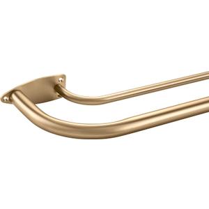 Double Curtain Rod for 28-48 Inches Windows, Blackout Wrap Around Window Curtain Rods1-inch Heavy Duty Adjustable Room Darkening Rustic Dual Drapery Curtain Rods for Livingroom, Kitchen, Patio (for 28-48" Windows, Brushed Gold)