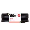 GE RG6 Coax Cable, 50ft, F-Type Connectors, Screw-On Installation, No Tools Required, Black 33600