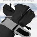 Toddler Kids Snow Mittens Waterproof Ages 2-7, Thinsulate Warm Boys Girls Winter Ski Mittens for Kids (Black)