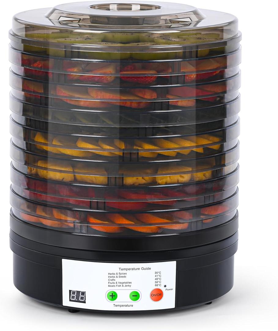Food Dehydrator Machine, 8 BPA-Free 11.4" Trays Adjustable Temperature Controls Dehydrater for Jerky, Herbs, Fruit, Veggies, Dried Snacks