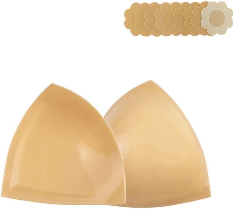 DEPOVOR Large Size Double-Sided Sticky Inserts Lightly Padded for D+ Cups, Reusable Adhesive Lifting Bras for Large Bust