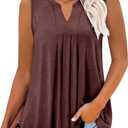 KISSMODA Tank Tops for Women Summer Sleeveless V Neck T Shirts Business Casual Outfits Flowy Tunic Oversized Clothes (Blue, L)