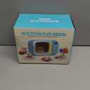 Microwave Toys Kitchen Play Set with Light Sound,Kids Pretend Play Electronic Oven with Play Food and 6 Color DIY Play-Dough for Children Ages 3+ Years (Blue)