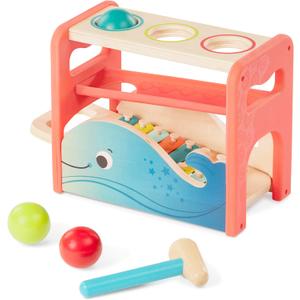 B. toys Xylo Pound Whale Musical Instrument Wooden Hammer & Balls Developmental Toy for Toddlers 1 Year +