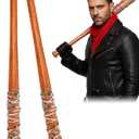 Liliful 2 Pcs Halloween Barbed Wire Baseball Wood Bat 27 Inch Barb Wire Baseball Bat Zombie Decoration Prop with Fake Barbed for Halloween Cosplay Party Decoration Costume Accessory