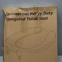 Commercial Heavy Duty Open Front Toilet Seat Without Cover, Thickened Material, Never Loosen, ELONGATED, White (18.5), 1-Pack
