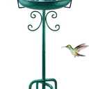 Daoeny 35In Metal Bird Bath for Outside, Vintage Freestanding Birdbaths & Birdfeeder, Bird Baths Feeder Bowl for Outdoors Garden Patio Yard Lawn Decor, Upgraded 5-Pronged Base (Green)