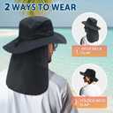 NPJY Sun Fishing Hats with Neck Flap for Men Women UV Sun Protection Safari Hat Wide Brim Bucket Hat