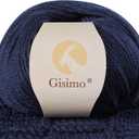 Gisimo 100% Inner Mongolian Cashmere Yarn, 6-Ply Luxurious and Soft Yarn for Hand Knitting & Crocheting (Navy Blue,1 Ball)