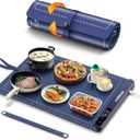 Food Warming Mat,Full Surface Graphene Heating Electric Warming Tray,6 Tempe-Settings & 1-6Hr Auto Shut-Off,Foldable Food Heating Mat,Food Warmer Trays for Chafing Dishes Navy Blue