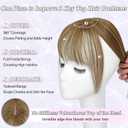 Hair Toppers for Women Real Human Hair-3603D Topper with Bangs for Thinning Hair Clip in Bangs with Upgraded Silk Base Perfect for Daily Wear,46 Brown