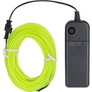 Searik EL Wire Green Lights 16.4ft/5m, Portable EL Wire Glowing Rope Lights LED Strips with Battery Controller for Halloween Decorations Party Favor Festival Car DIY Clothes Decor