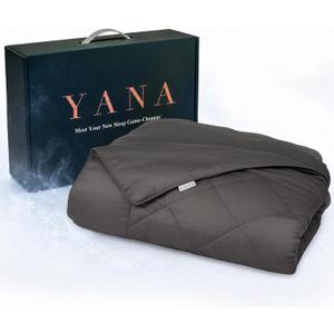 YANA Bamboo Cooling Blanket, 100% Bamboo Lyocell, Lightweight Breathable Blanket for Hot Sleepers, Bamboo & Down Alternative Fill, Machine Washable, Oeko-TEX Certified, 80 x 60 in, Queen