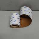 OCEANBROAD EVA Foam Boat Flooring 96''x2.4'' with 3M Adhesive Backing Marine Self-Adhesive Decking Faux Teak Sheet for Boats Swim Platform Helm Pad RV Floor (Brown with White Seam Lines (Borders))