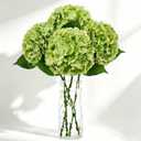 4 PCS Real Touch Hydrangea Artificial Flowers 20.5", Green Latex Faux Hydrangeas Large Fake Flowers with Stems Leaves for Family Table Wedding Bouquets Party Home Decor (4, Green, 20.5'')