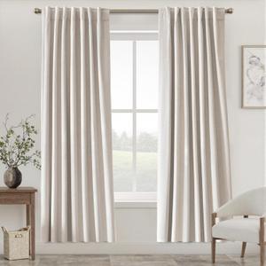 UHITECH Blackout Curtains for Bedroom Window 80 Inch Long Sliding Door Black Out Curtain for Living Room Darkening Drapes Thermal 2 Panels Set Track System (Ivory)