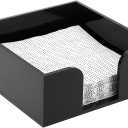 Sumnacon Square Acrylic Napkin Holder - Stylish Black Cocktail Napkin Holder for Table Countertop Kitchen, Decorative Black Napkin Dispenser for Picnic Wedding Party Restaurant Office Hotel