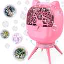 Automatic Bubble Machine for Kids Toddlers, Rotatable Bubble Blower Rechargeable with 38000+ Bubbles Per Minute, Bubble Maker Machine for Outdoor Parties Birthday Wedding, Pink