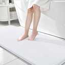 OLANLY Thick Memory Foam Bathroom Runner Rugs 70x24, Extra Soft Absorbent Long Bath Rug, Quick Dry Bath Mats, Non-Slip, Machine Washable Mat for Bathroom, Tub and Shower, Home Decor Accessories, White