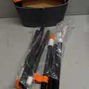 TreeLen Broom and Dustpan Set with 52" Long Handle for Home Kitchen Room Office Lobby Floor Use Upright Stand Up Stand Up Broom with Dustpan Combo - Orange