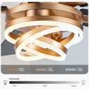 52" Gold Ceilling Fans with Lights Modern Chandelier Fan DC Motor Dimmable Led Fandelier Ceiling Fan with Light for Bedroom, Living Room