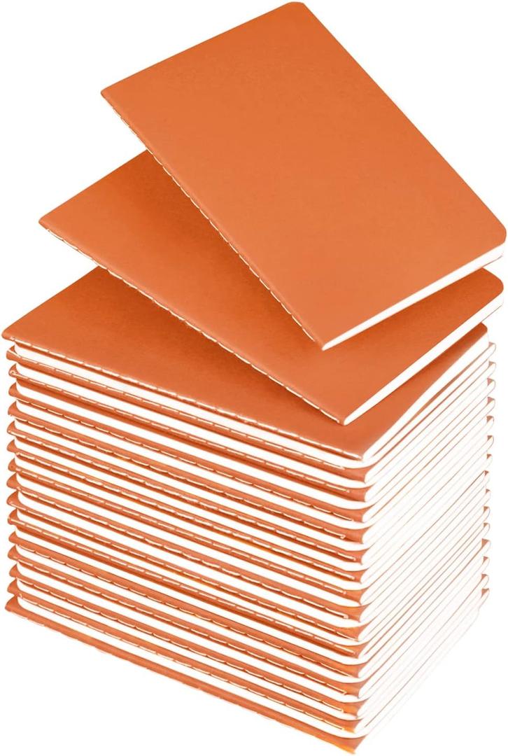 Lzerking Mini Notebooks Bulk 36 Pack Small Pocket Journal Notepads-Orange Cover for Kids 3.5 x 5.5 Inches, 30 Sheets/60 Pages, Can Be Used as Conference and Party Giveaways