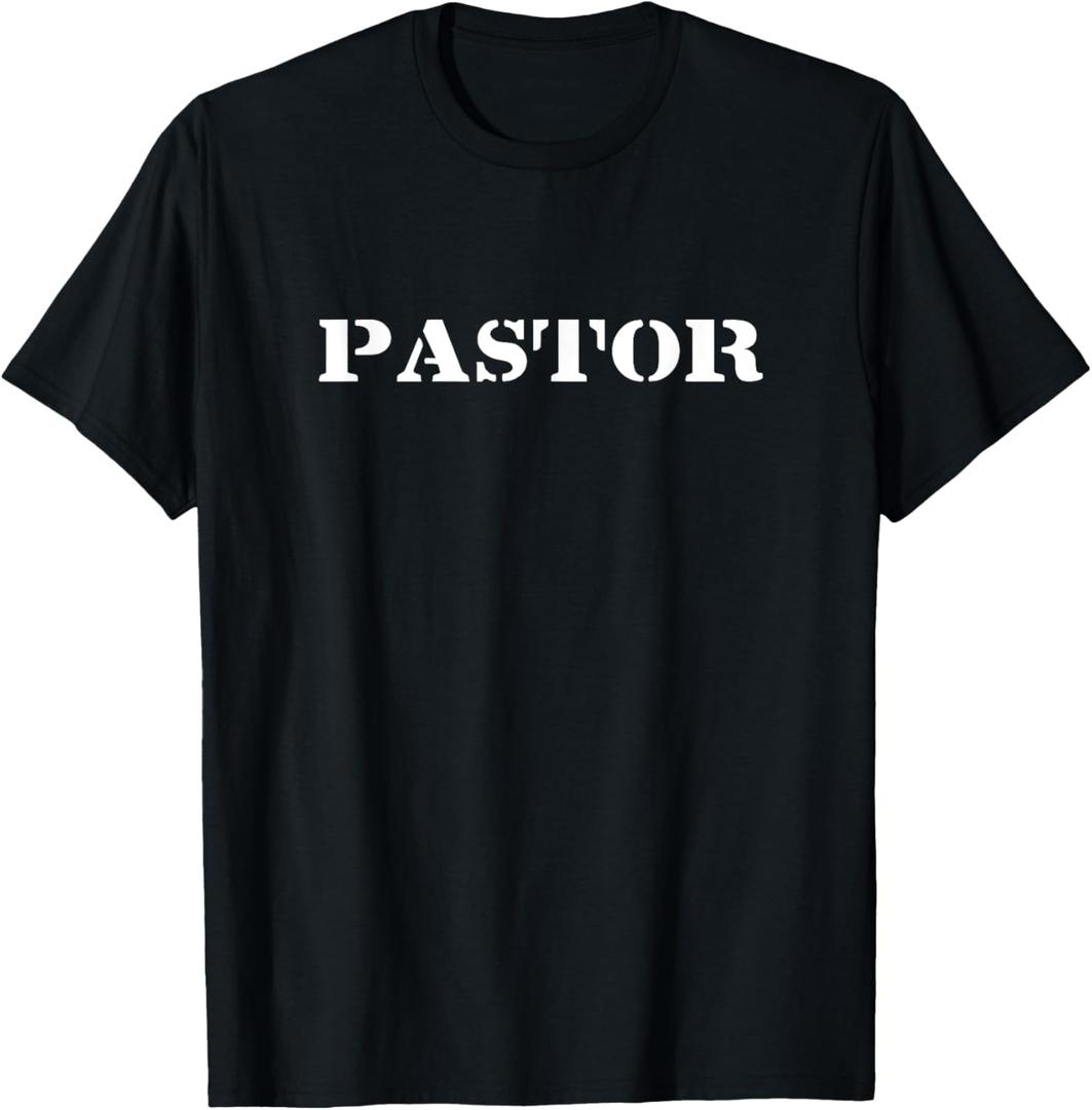 Pastor Design Christian Pastor Gift T-Shirt (Small, Black)