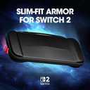 2 x ProCase Slim Carrying Case for Nintendo Switch 2 2025, Travel Case Hard-Shell with 12 Game Card Slots, Switch 2 Protector Accessories -Black