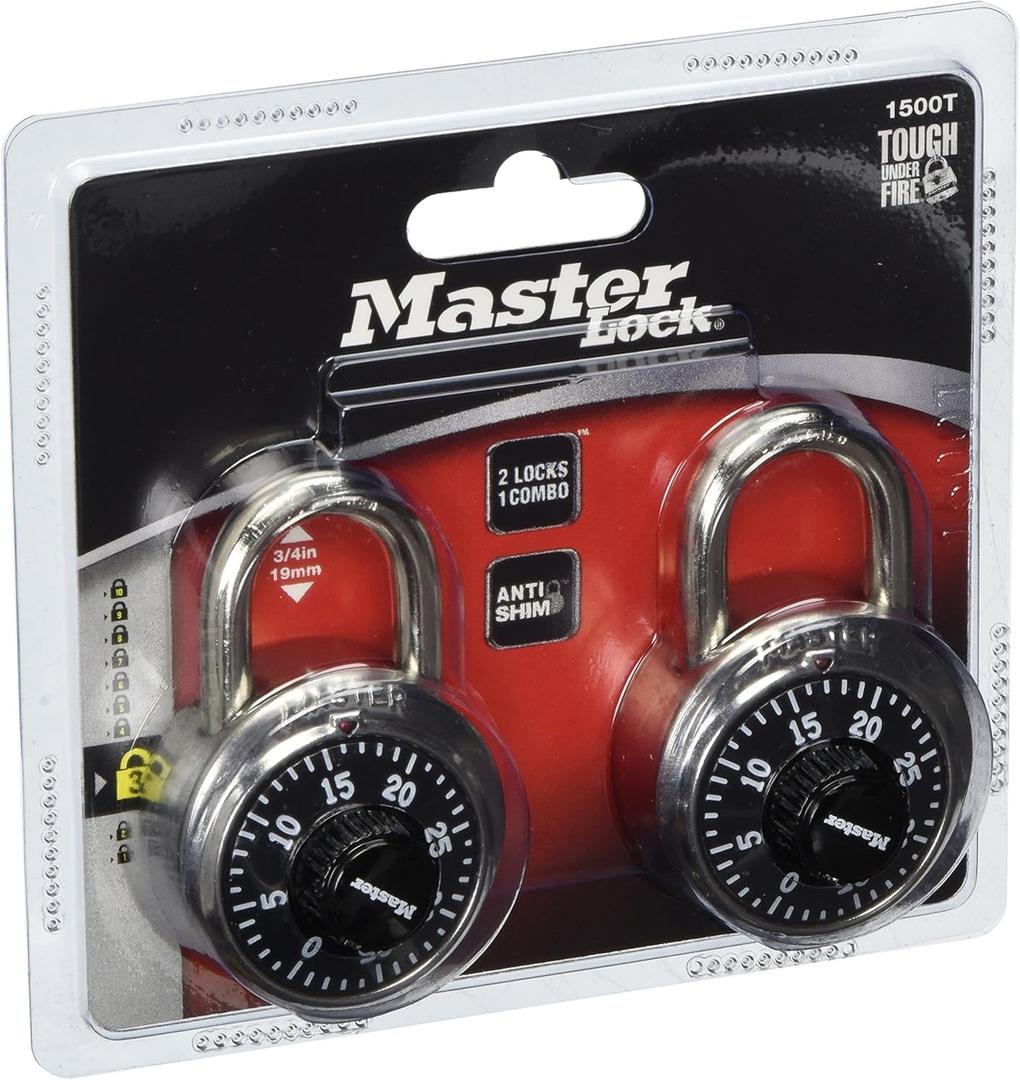 Master Lock 1500T Combination-Alike 4 Each Pack Contains 2 Locks